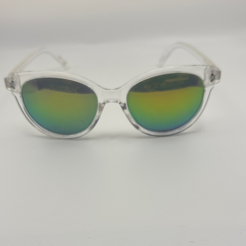 Juicy Couture Clear Frame Sunglasses with Green Yellow Lenses
